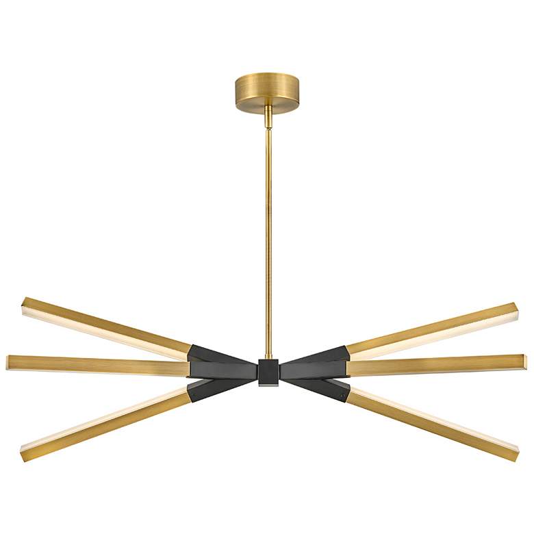 Image 6 Frederick Ramond Rae 39" Brass and Black Modern LED Linear Chandelier more views