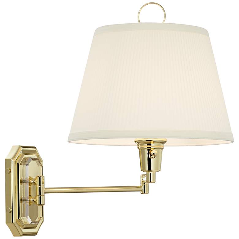 Fredericks Brass Finish Traditional Plug-In Wall Lamps Set of 2 more views