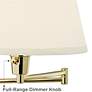 Fredericks Brass with Ivory Pleated Shade Plug-In Wall Lamp