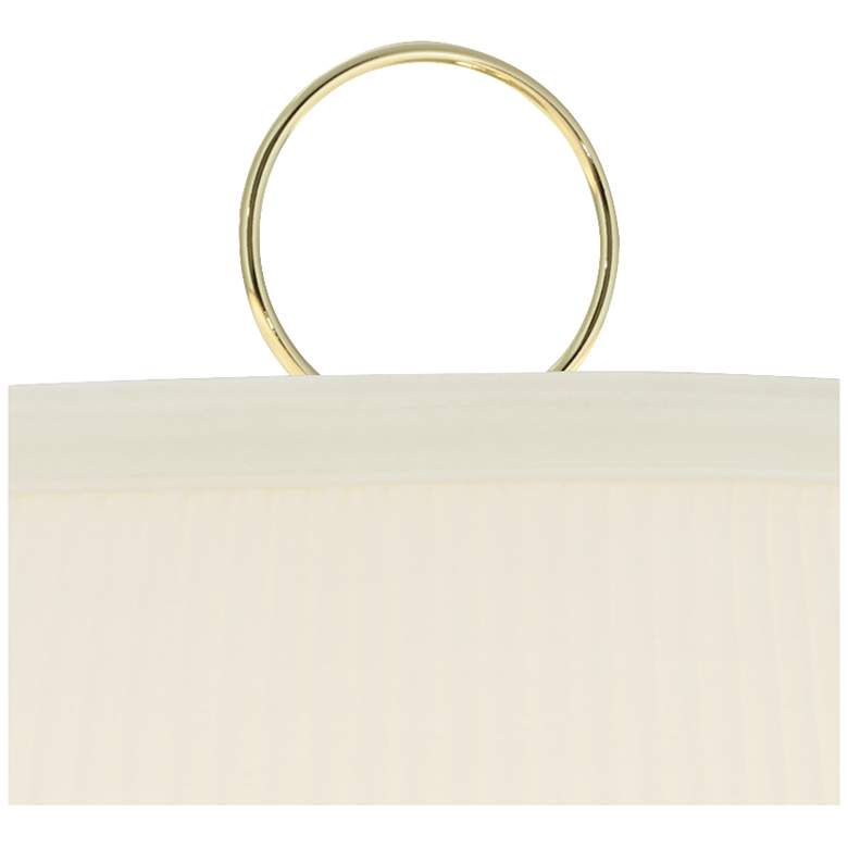 Fredericks Brass with Ivory Pleated Shade Plug-In Wall Lamp more views