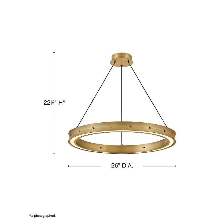 Image 3 Fredrick Ramond Althea 26" Wide Lacquered Brass LED Pendant more views