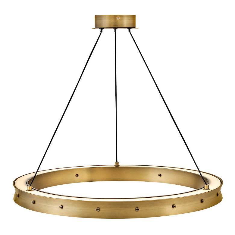 Image 5 Fredrick Ramond Althea 26" Wide Lacquered Brass LED Pendant more views