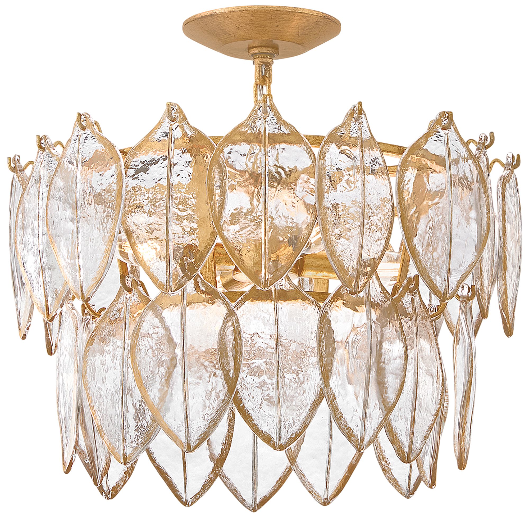 Thumbnail1 of Fredrick Ramond Amira Medium Convertible Semi Flush 19" Distressed Brass