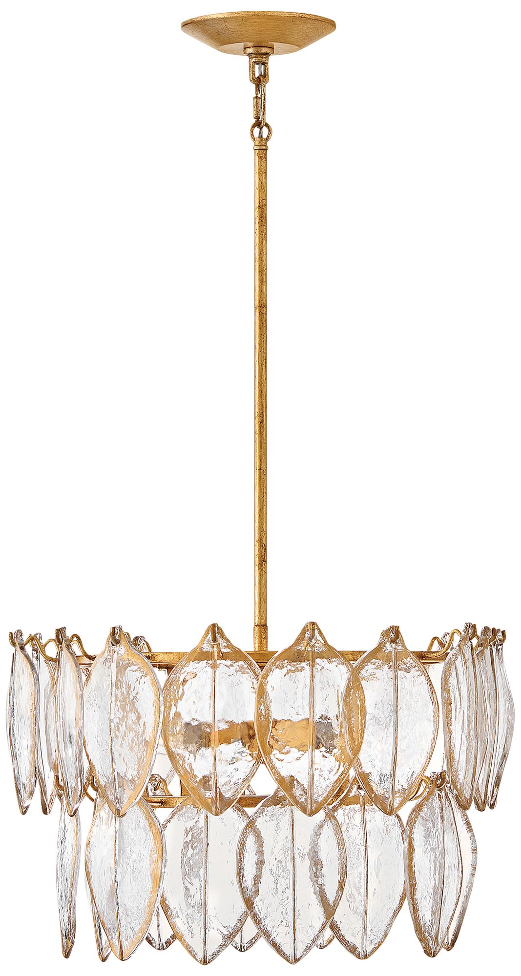 Thumbnail2 of Fredrick Ramond Amira Medium Convertible Semi Flush 19" Distressed Brass more views