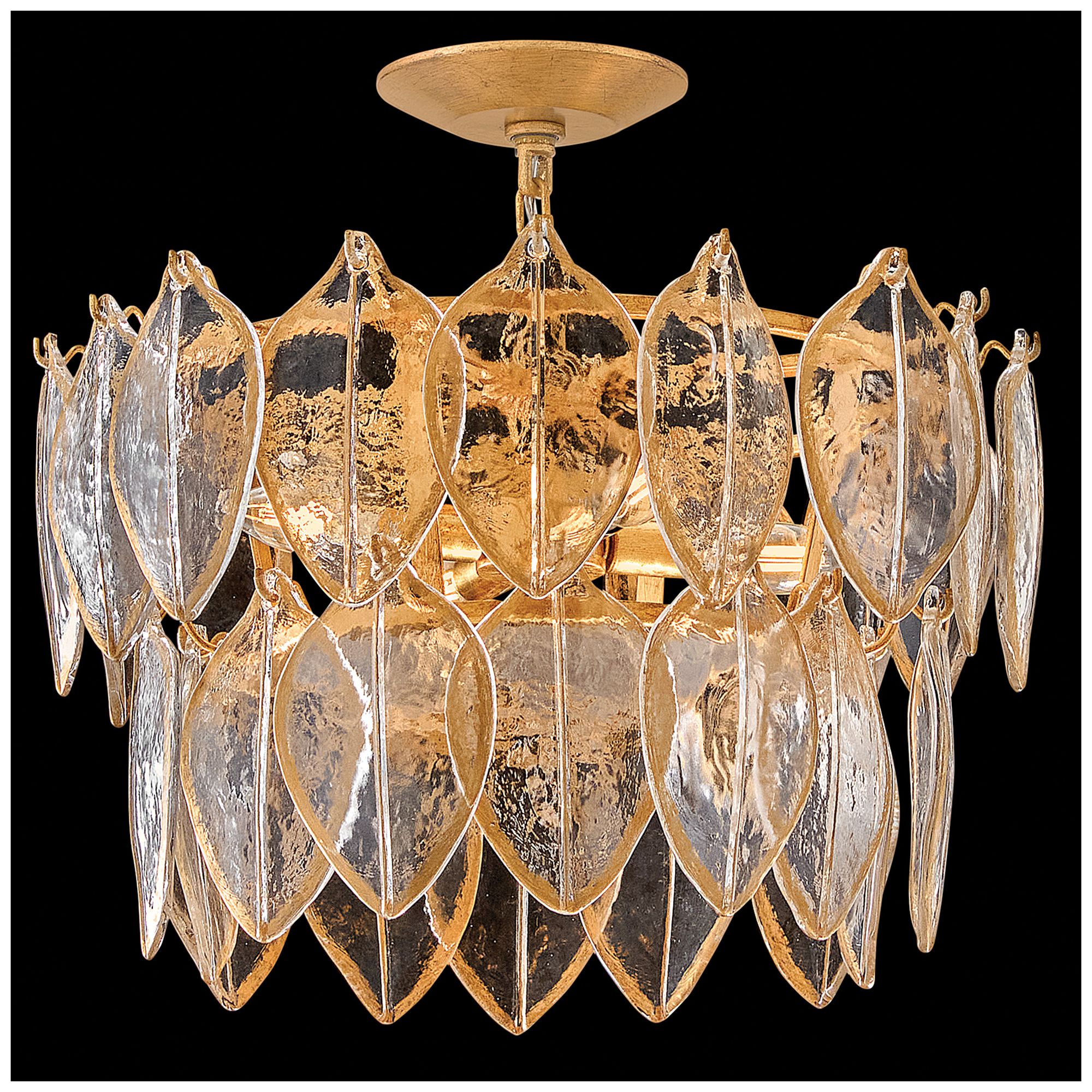 Thumbnail3 of Fredrick Ramond Amira Medium Convertible Semi Flush 19" Distressed Brass more views