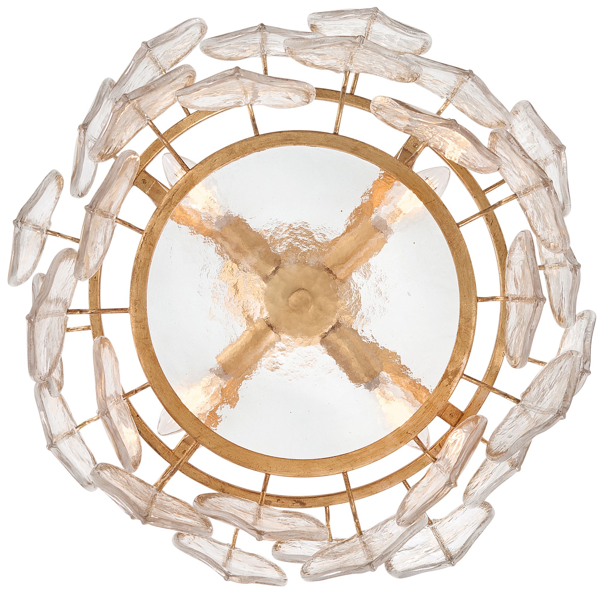 Fredrick Ramond Amira Medium Convertible Semi Flush 19" Distressed Brass