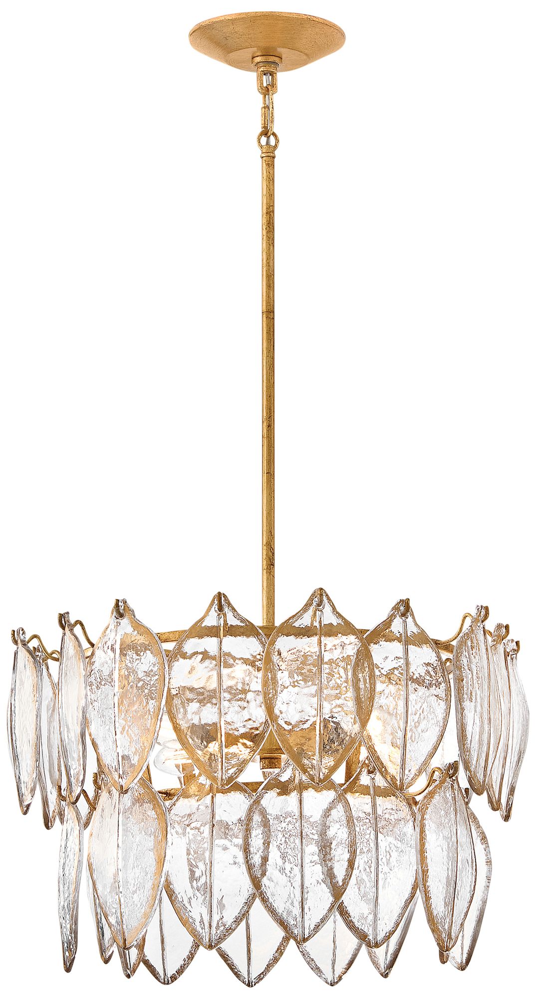 Fredrick Ramond Amira Medium Convertible Semi Flush 19" Distressed Brass
