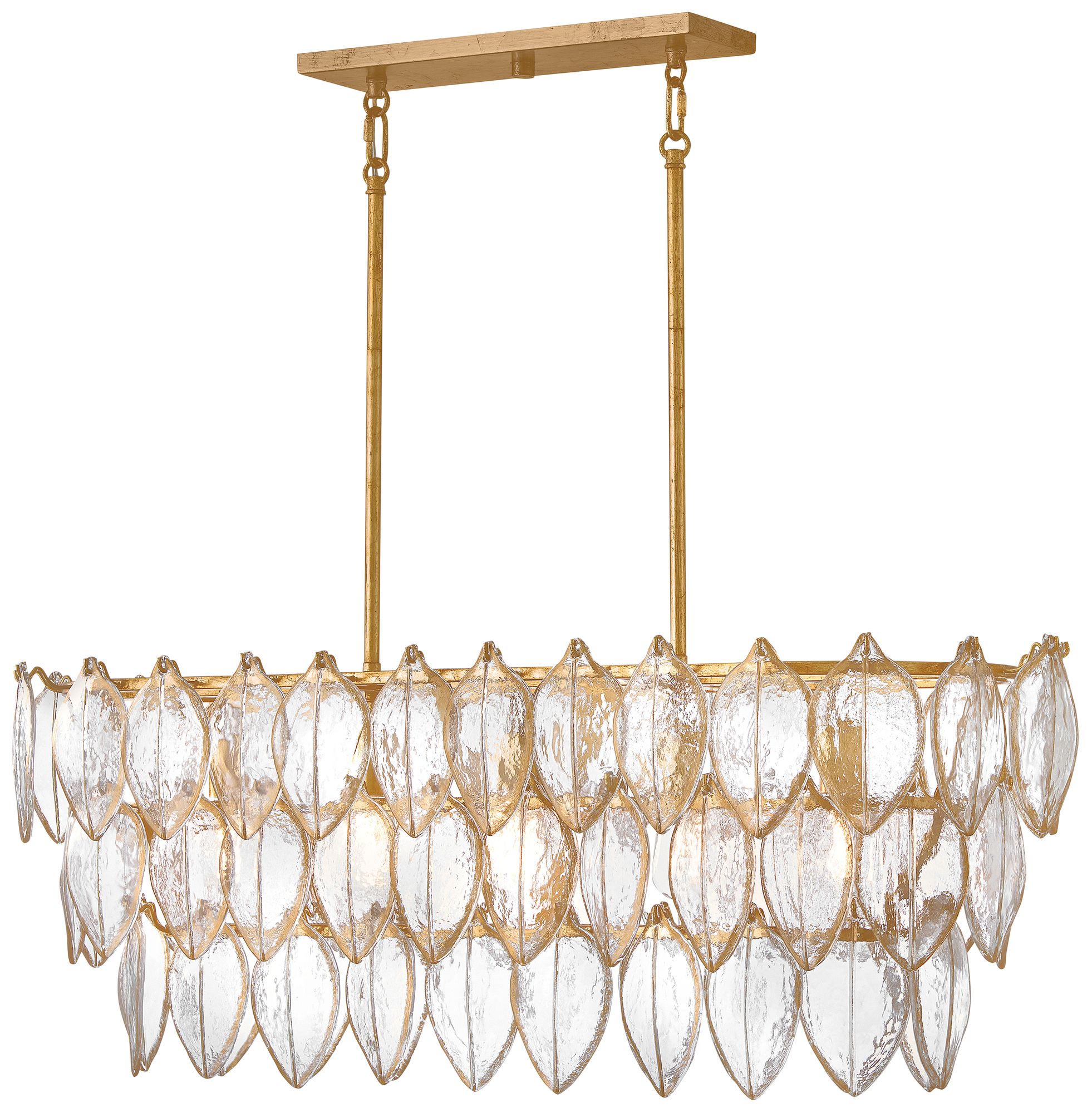 Thumbnail1 of Fredrick Ramond Amira Medium Five Light Linear 45" Distressed Brass