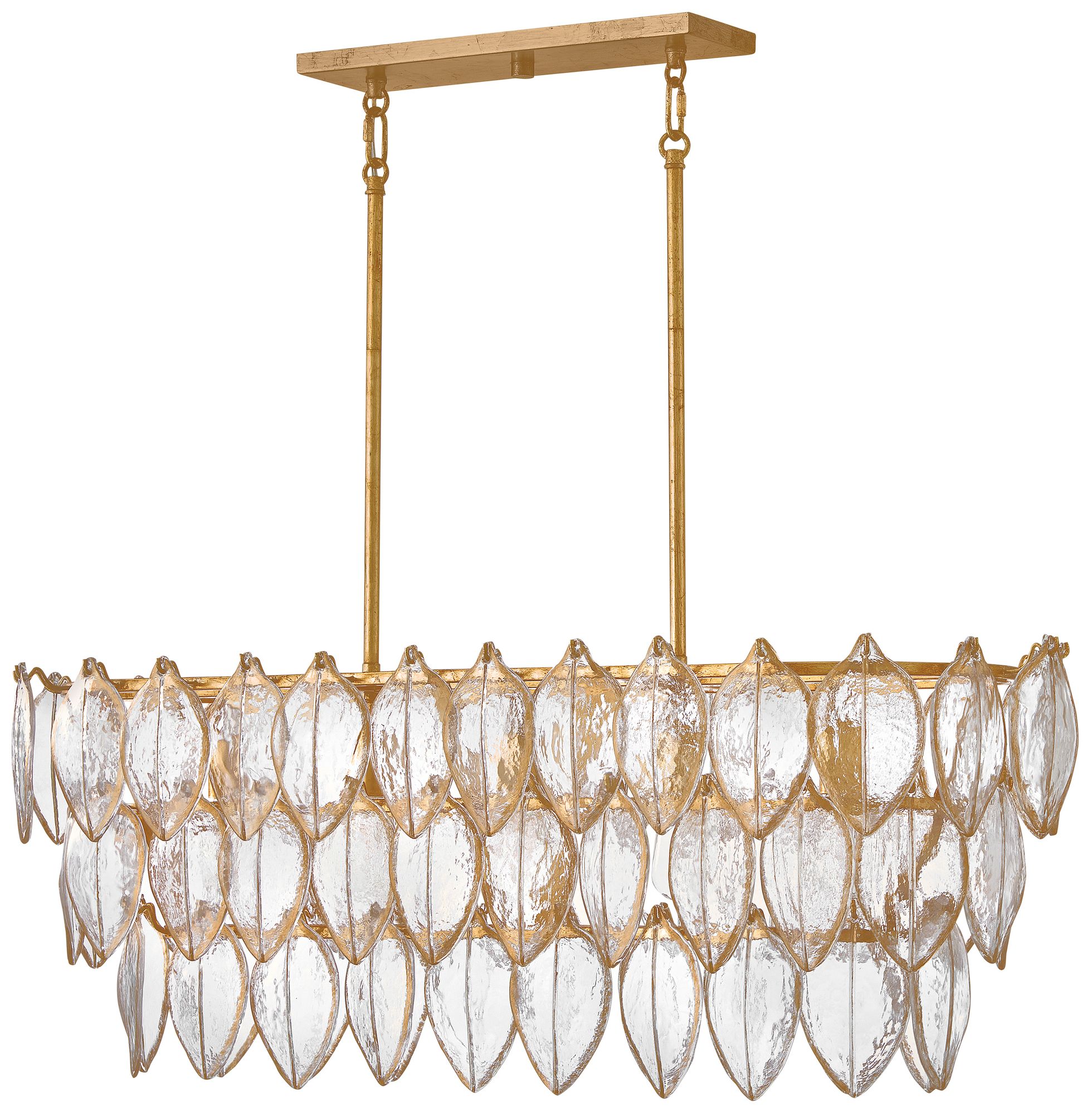 Thumbnail2 of Fredrick Ramond Amira Medium Five Light Linear 45" Distressed Brass more views