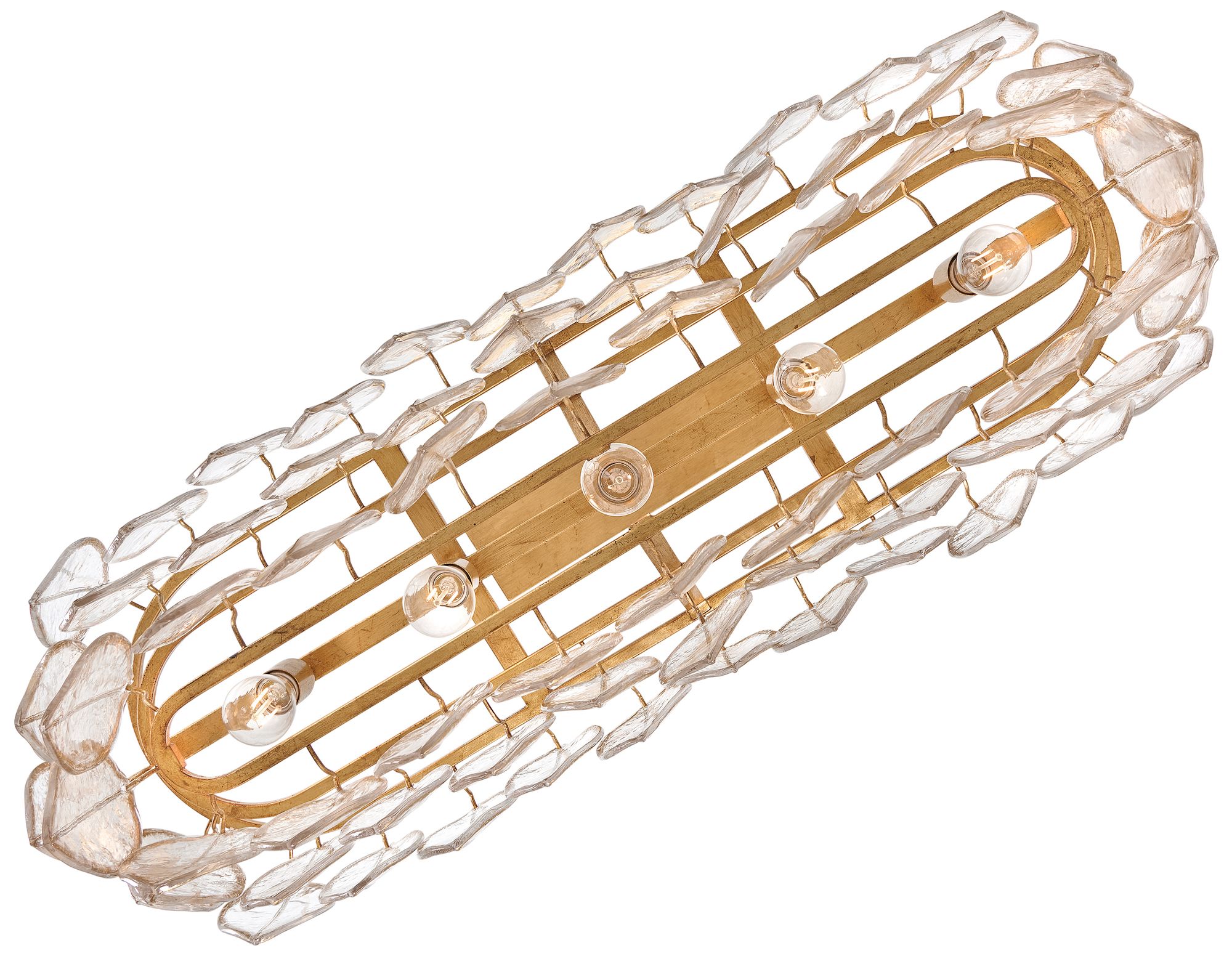 Fredrick Ramond Amira Medium Five Light Linear 45" Distressed Brass