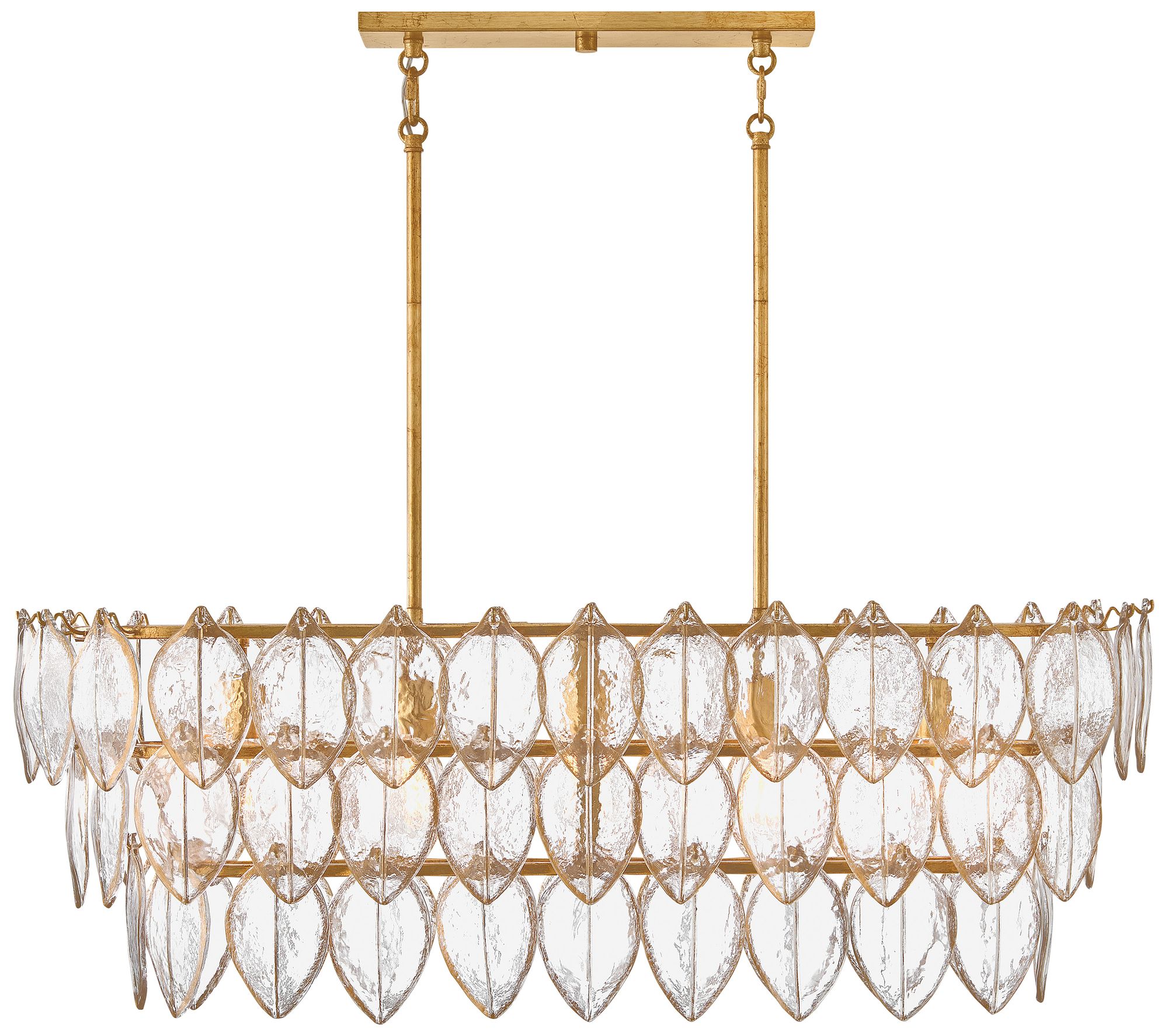 Fredrick Ramond Amira Medium Five Light Linear 45" Distressed Brass