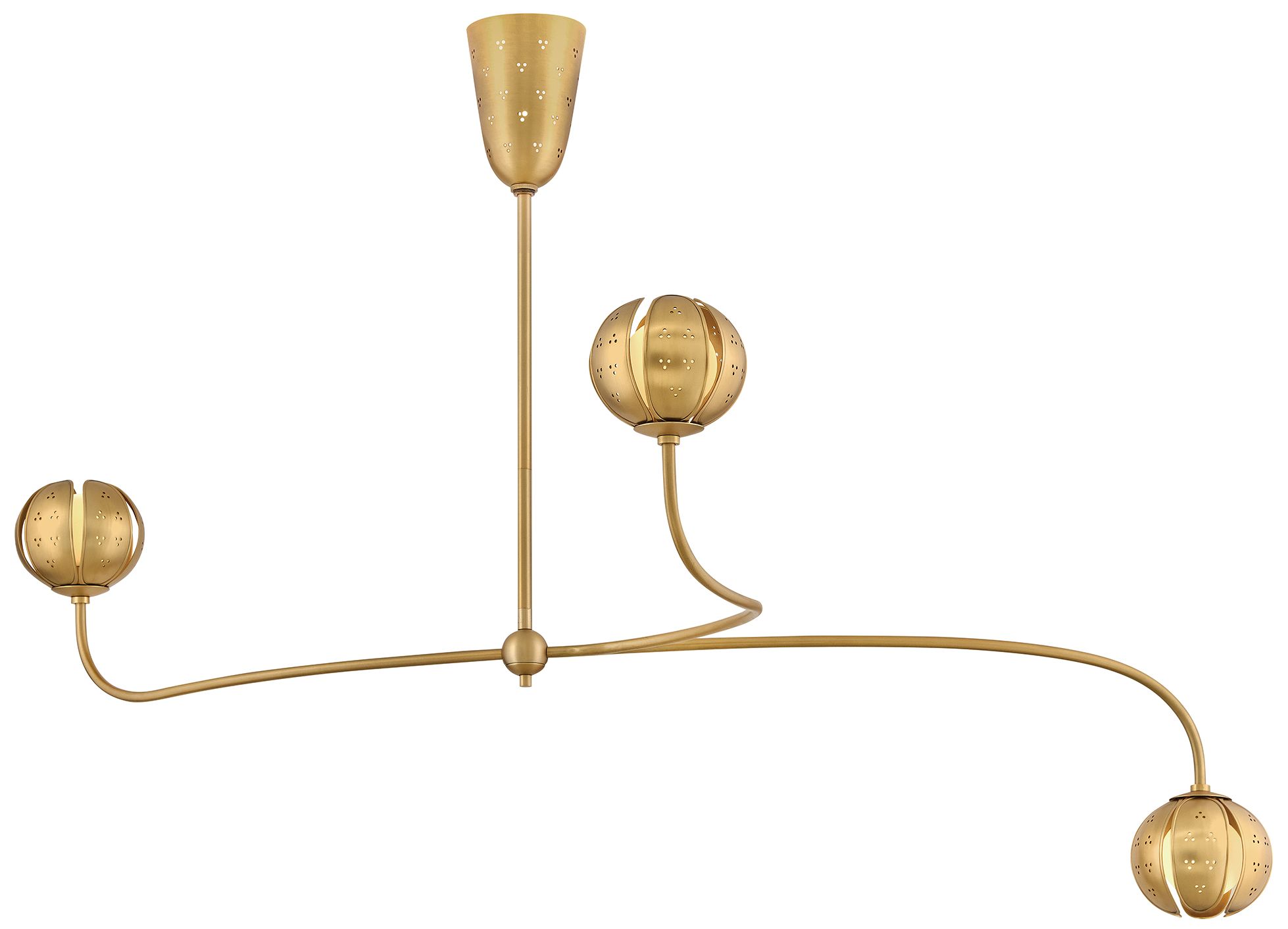 Fredrick Ramond Anthos Large Abstract Chandelier 54" Unlacquered Brass