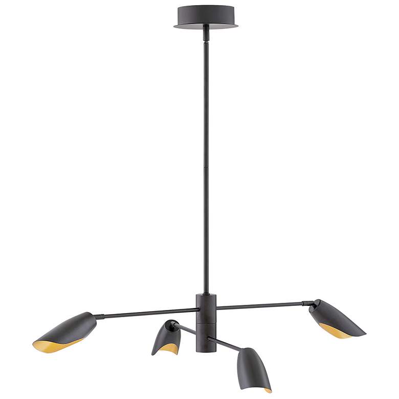 Image 1 Fredrick Ramond Bowery 39 1/4"W Black 4-Light LED Chandelier