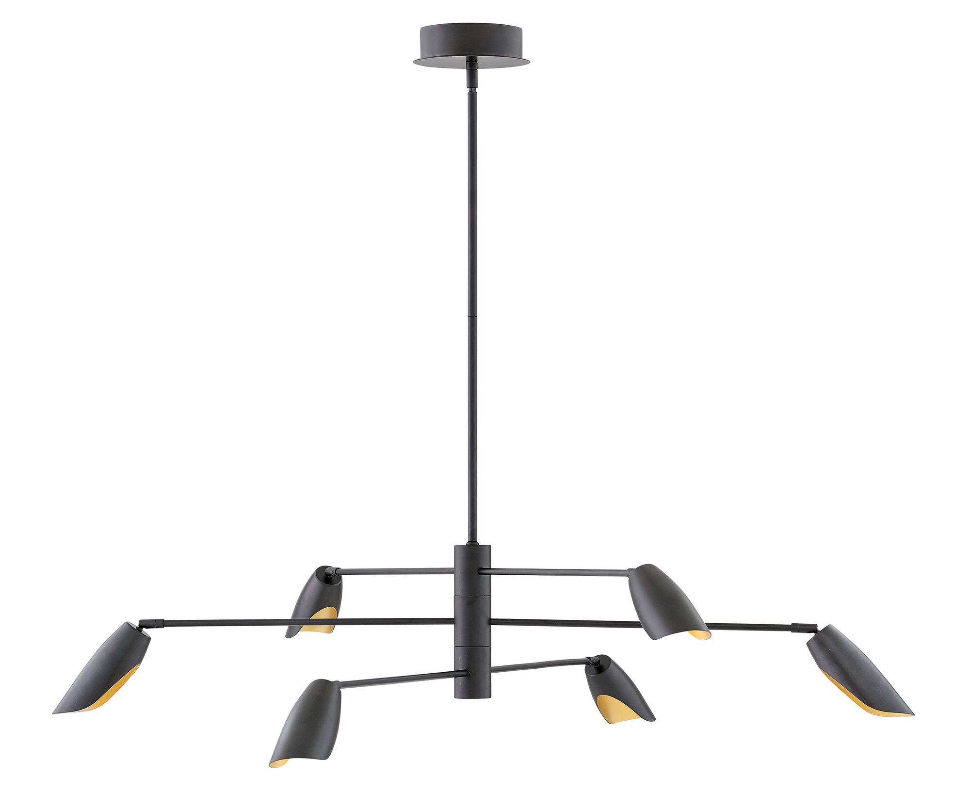 Image 3 Fredrick Ramond Bowery 50" Black 6-Light Modern Chandelier more views