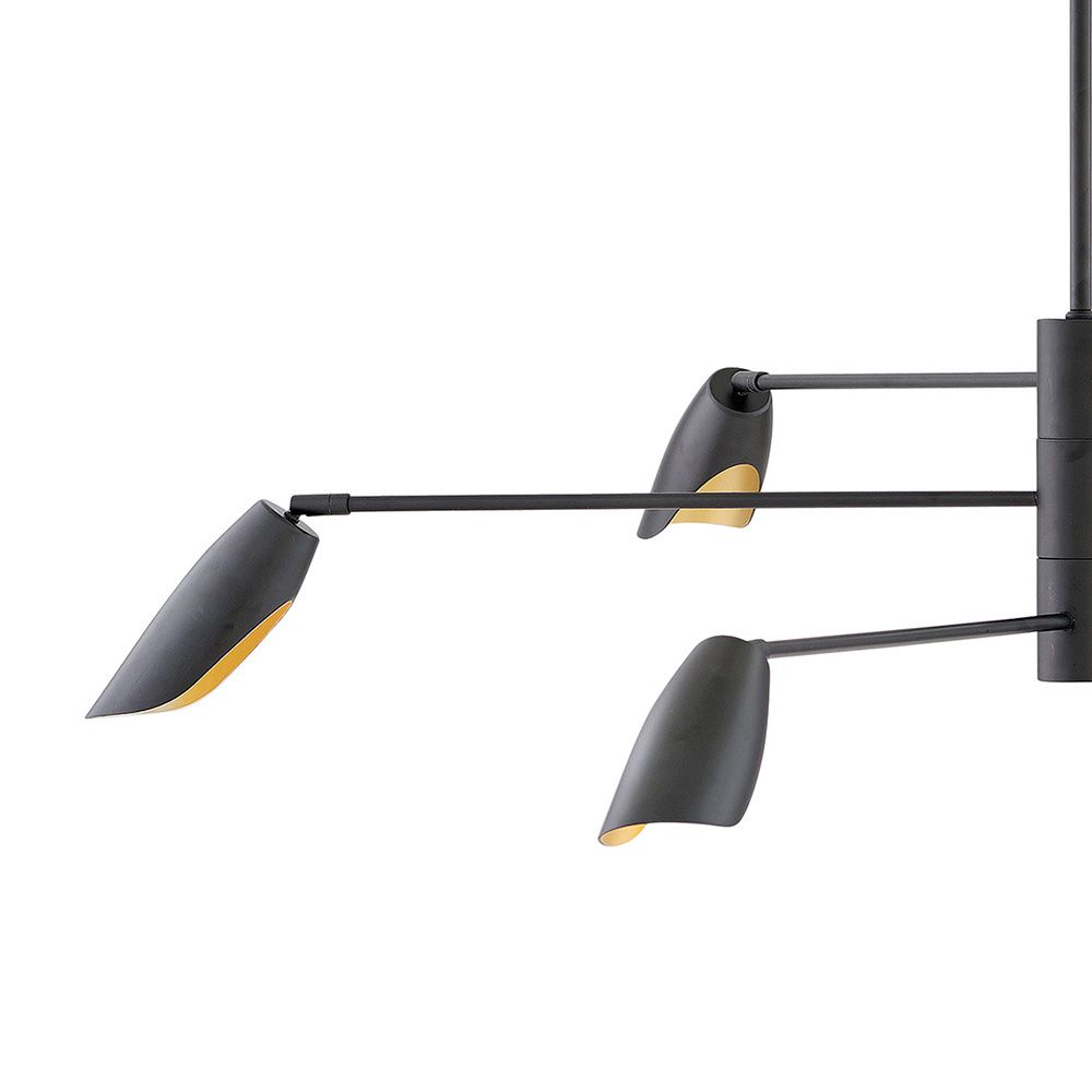 Fredrick Ramond Bowery 50" Black 6-Light Modern Chandelier