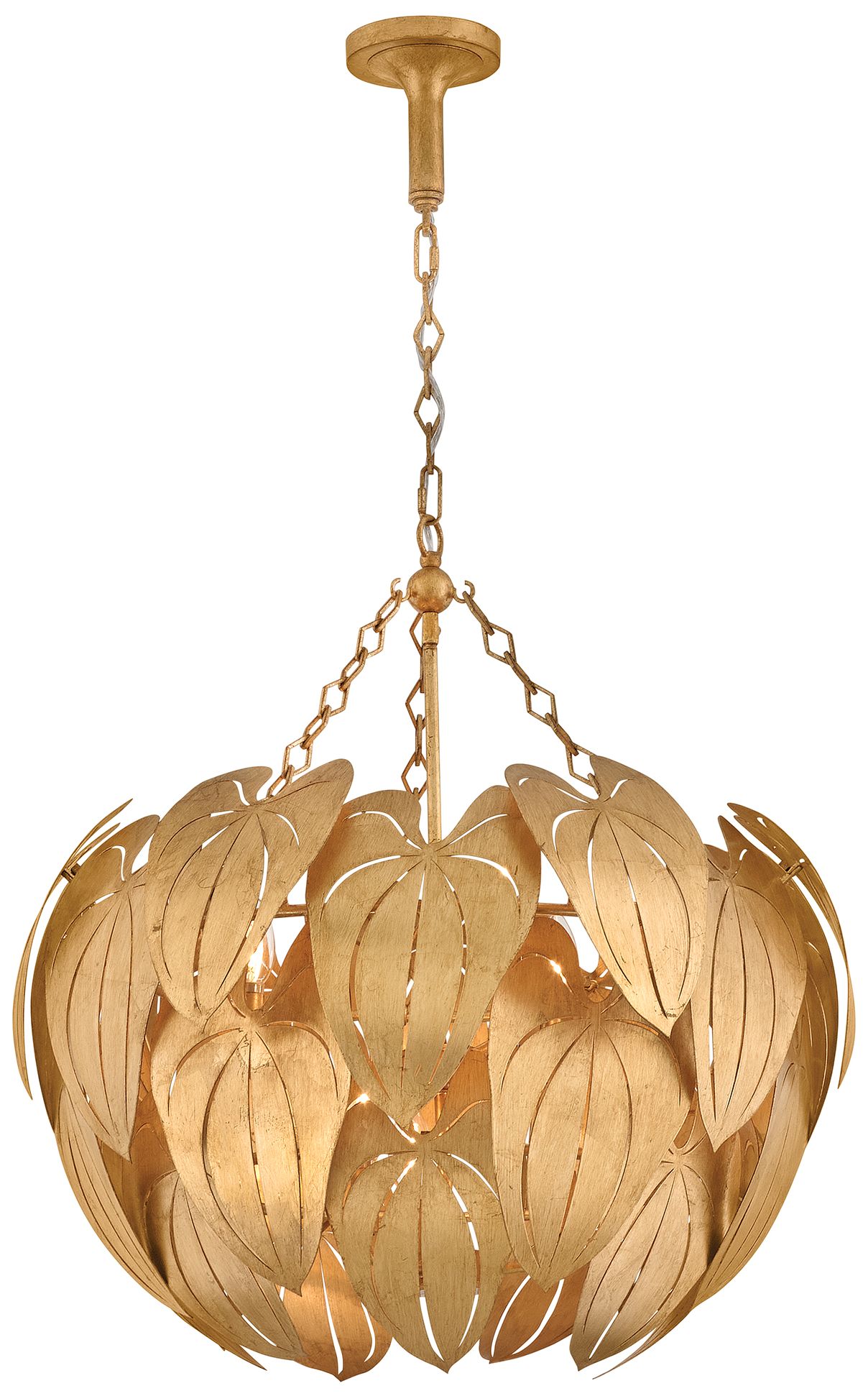 Fredrick Ramond Camille Medium Chandelier 27.75" Distressed Brass