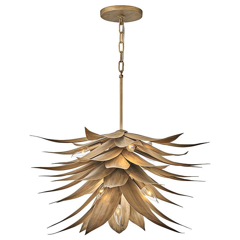 Image 2 Fredrick Ramond Chandelier Agave Medium Single Tier 26" Burnished Gold
