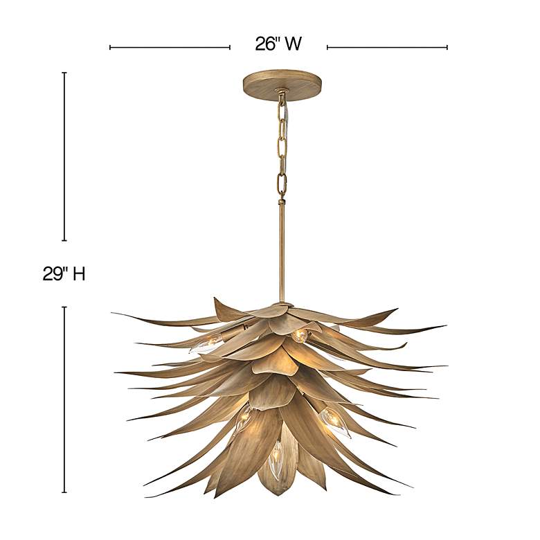 Image 5 Fredrick Ramond Chandelier Agave Medium Single Tier 26" Burnished Gold more views
