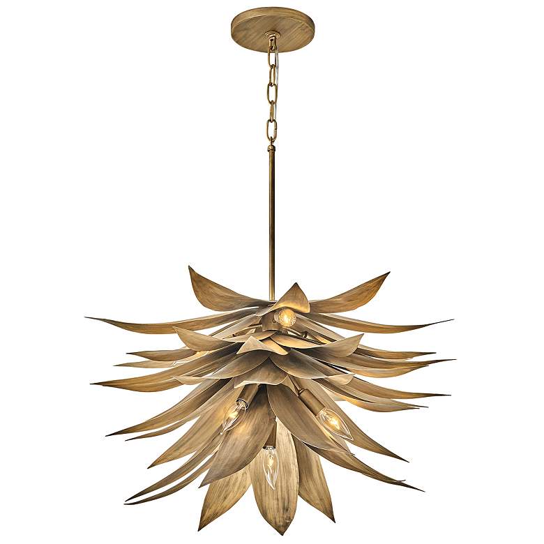 Image 6 Fredrick Ramond Chandelier Agave Medium Single Tier 26" Burnished Gold more views