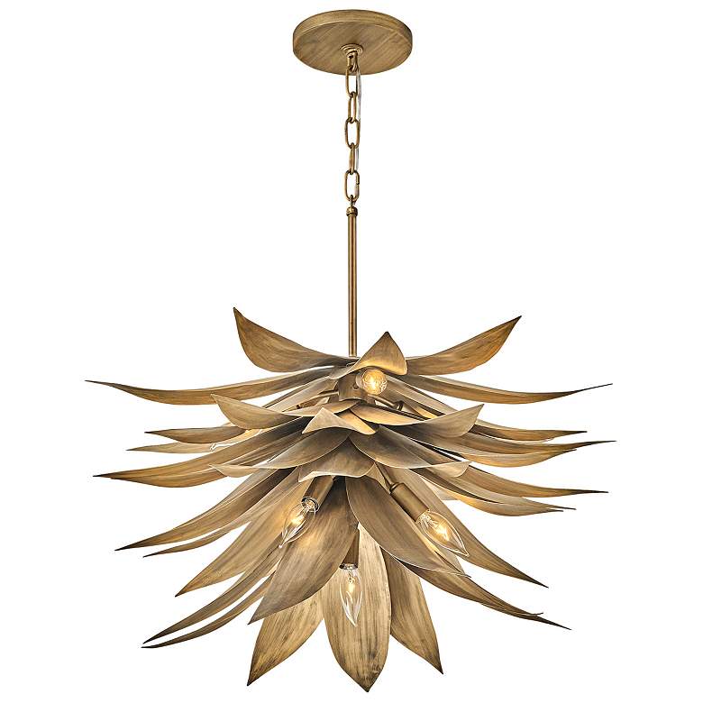Image 7 Fredrick Ramond Chandelier Agave Medium Single Tier 26" Burnished Gold more views