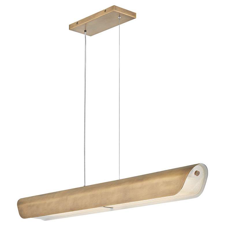 Image 1 Fredrick Ramond Chandelier Arco Medium Linear Heritage Brass