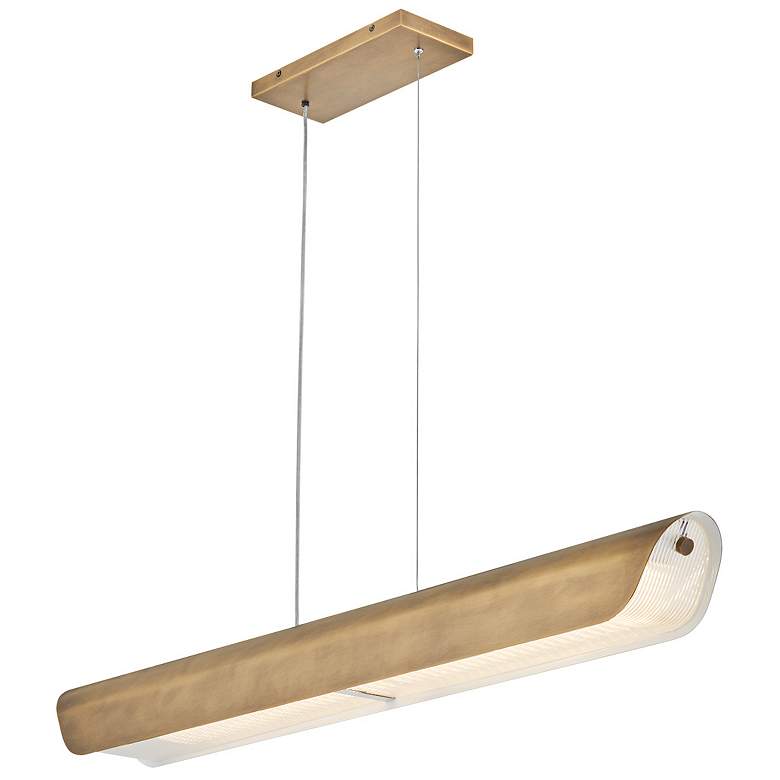 Image 5 Fredrick Ramond Chandelier Arco Medium Linear Heritage Brass more views