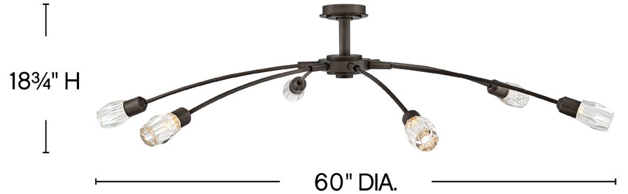 Image 3 Fredrick Ramond Chandelier Atera Extra Large Single Tier 60" Black Oxide more views