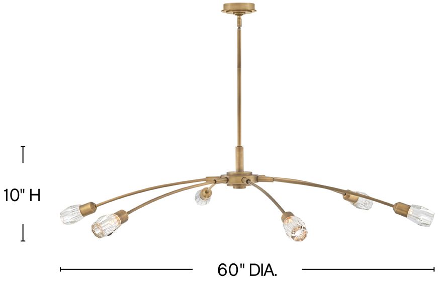 Image 3 Fredrick Ramond Chandelier Atera Extra Large Single Tier 60" Heritage Brass more views