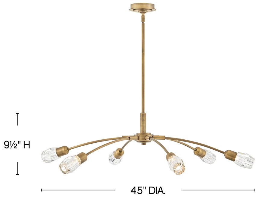 Image 3 Fredrick Ramond Chandelier Atera Large Single Tier 45" Heritage Brass more views