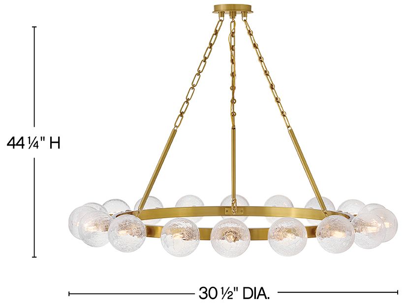 Image 3 Fredrick Ramond Chandelier Coco Large Single Tier 44.25" Lacquered Brass more views