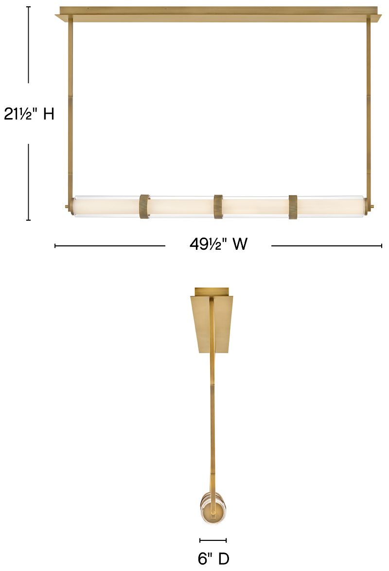 Image 3 Fredrick Ramond Chandelier Cy Large Linear 49.5" Lacquered Brass more views
