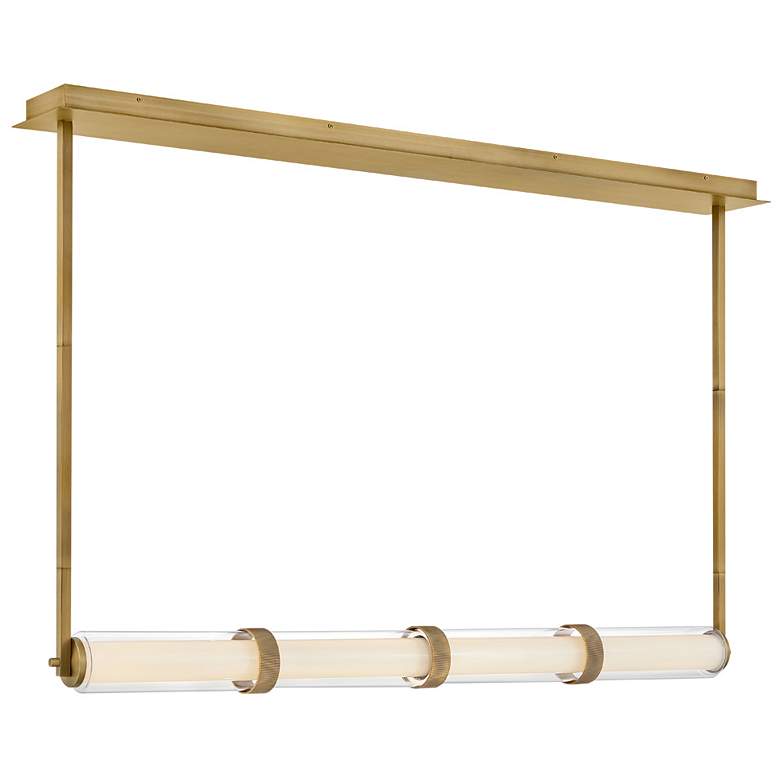 Image 1 Fredrick Ramond Chandelier Cy Large Linear Lacquered Brass