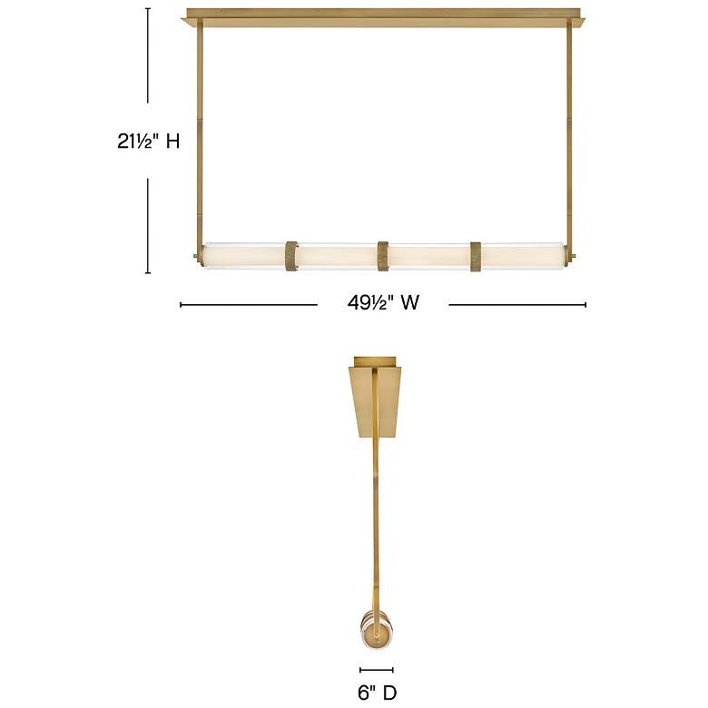 Image 3 Fredrick Ramond Chandelier Cy Large Linear Lacquered Brass more views
