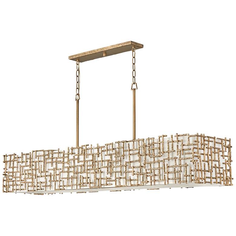 Image 2 Fredrick Ramond Chandelier Farrah Large Ten Light Linear 60" Burnished more views