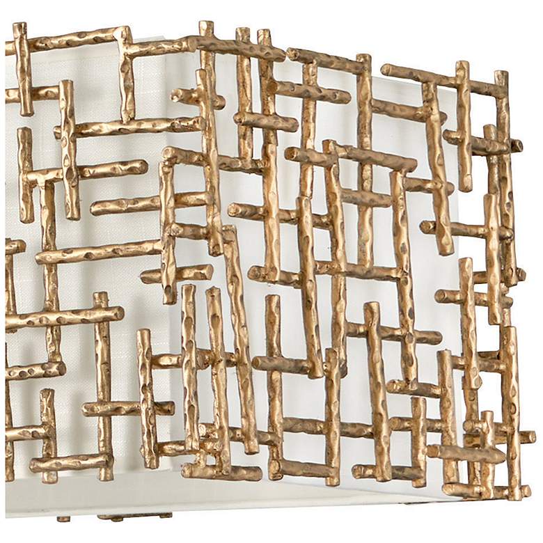 Image 4 Fredrick Ramond Chandelier Farrah Large Ten Light Linear 60" Burnished more views