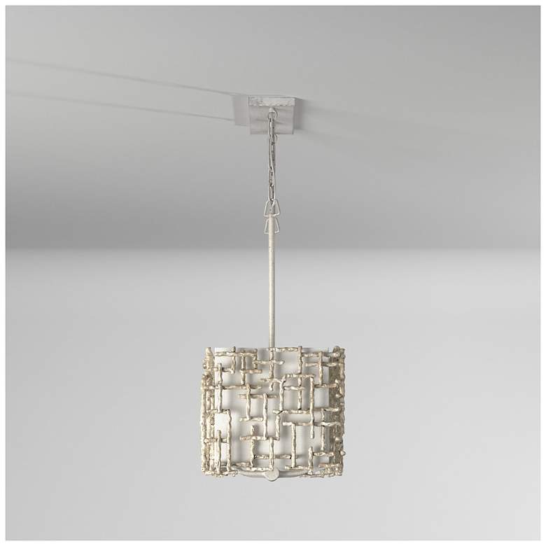 Image 3 Fredrick Ramond Chandelier Farrah Medium Eight Light Linear 48" Silver more views