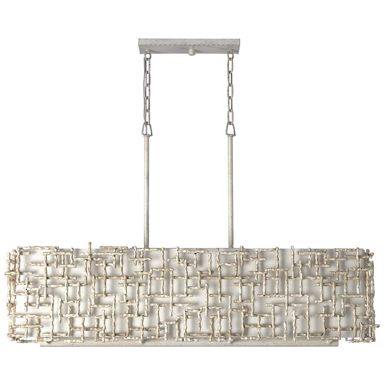 Image 4 Fredrick Ramond Chandelier Farrah Medium Eight Light Linear 48" Silver more views