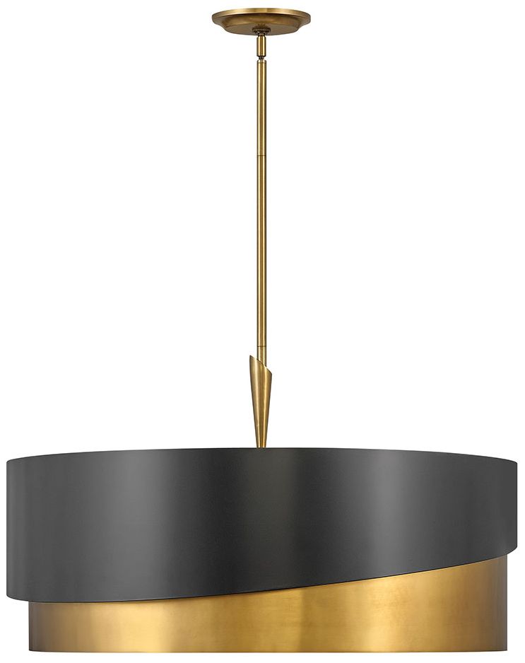 Image 2 Fredrick Ramond Chandelier Gigi Medium Drum Chandelier 32" Heritage Brass