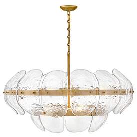 Image1 of FREDRICK RAMOND CHANDELIER LILLIA Large Drum Chandelier Heritage Brass