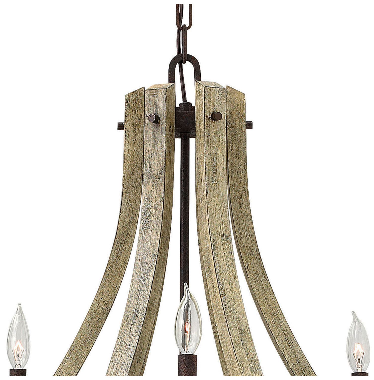 Image 4 FREDRICK RAMOND CHANDELIER MIDDLEFIELD Large Open Frame Two Tier Iron Rust more views