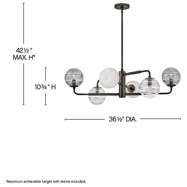 Image 3 FREDRICK RAMOND CHANDELIER OBERON Large Adjustable Chandelier Black Oxide more views