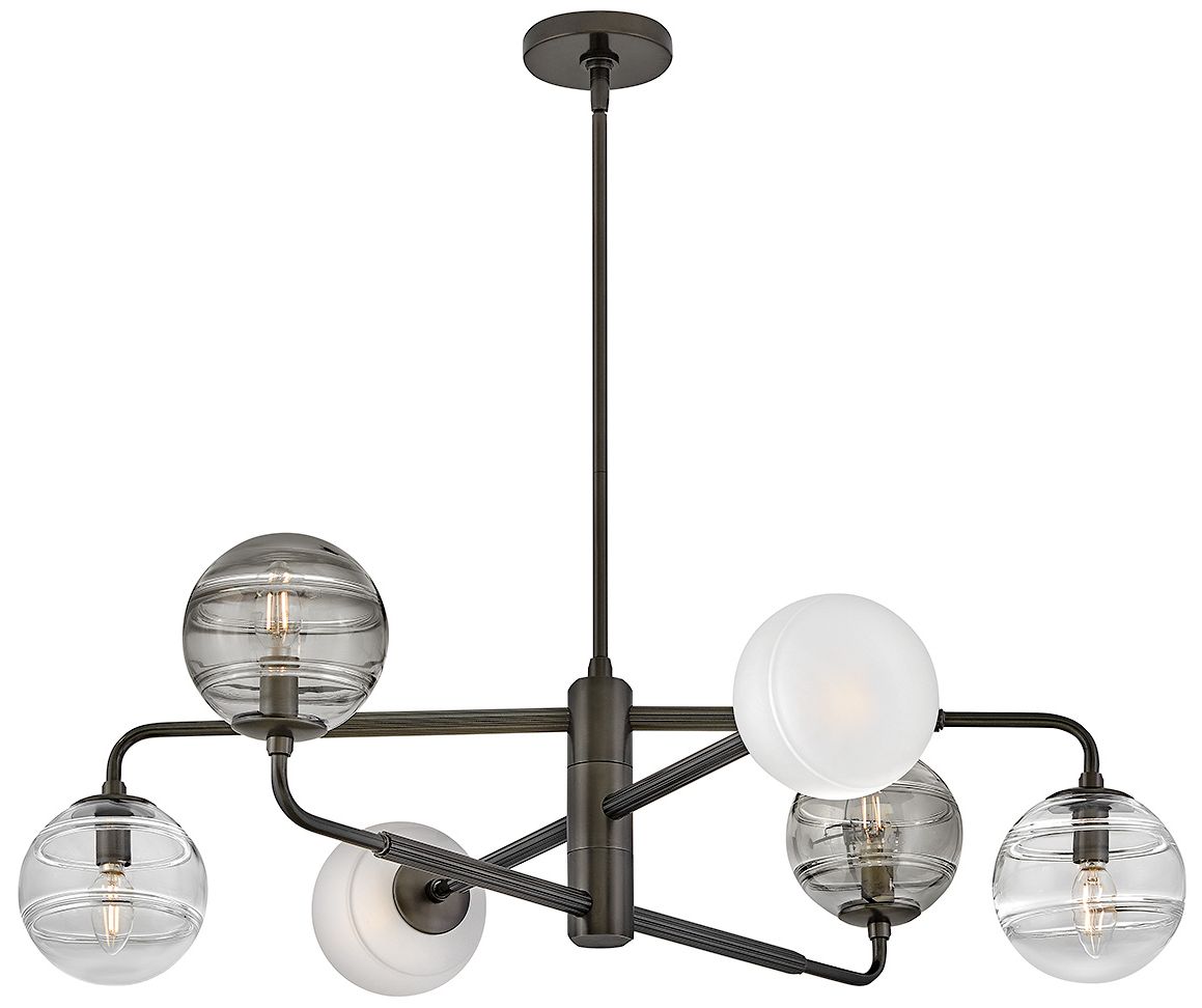 FREDRICK RAMOND CHANDELIER OBERON Large Adjustable Chandelier Black Oxide