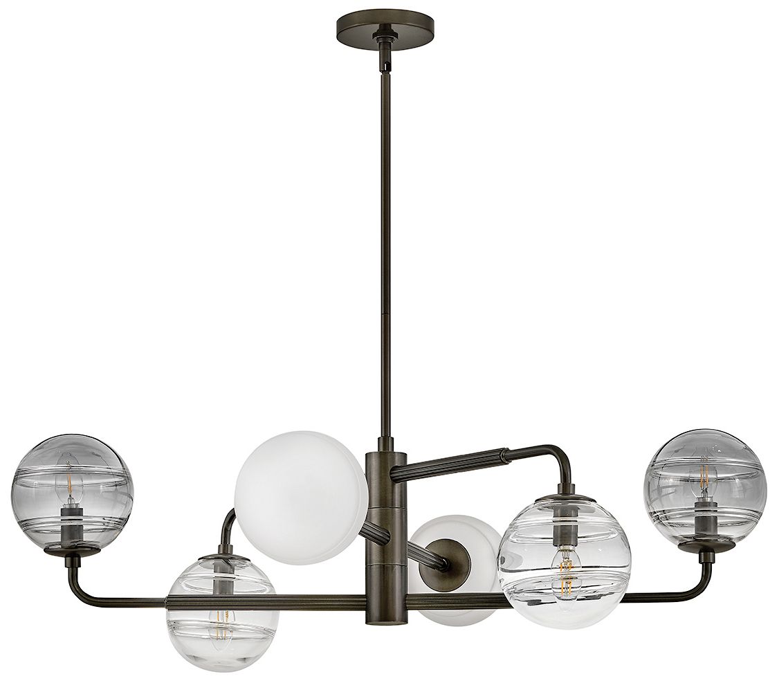 FREDRICK RAMOND CHANDELIER OBERON Large Adjustable Chandelier Black Oxide