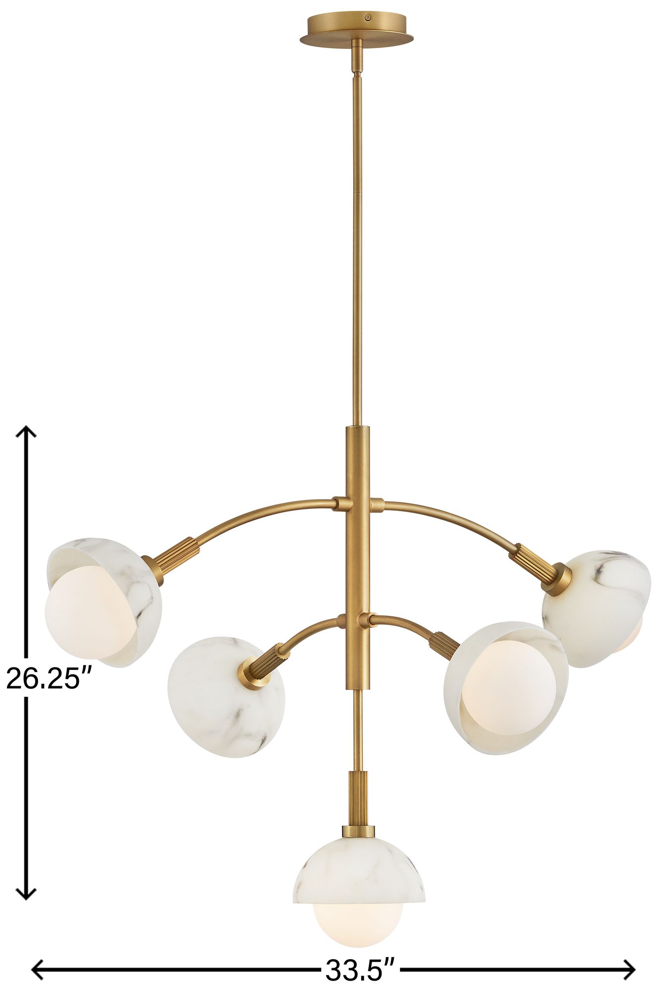 Fredrick Ramond Chandelier Phoebe Medium Multi Tier 33.5" Heritage Brass