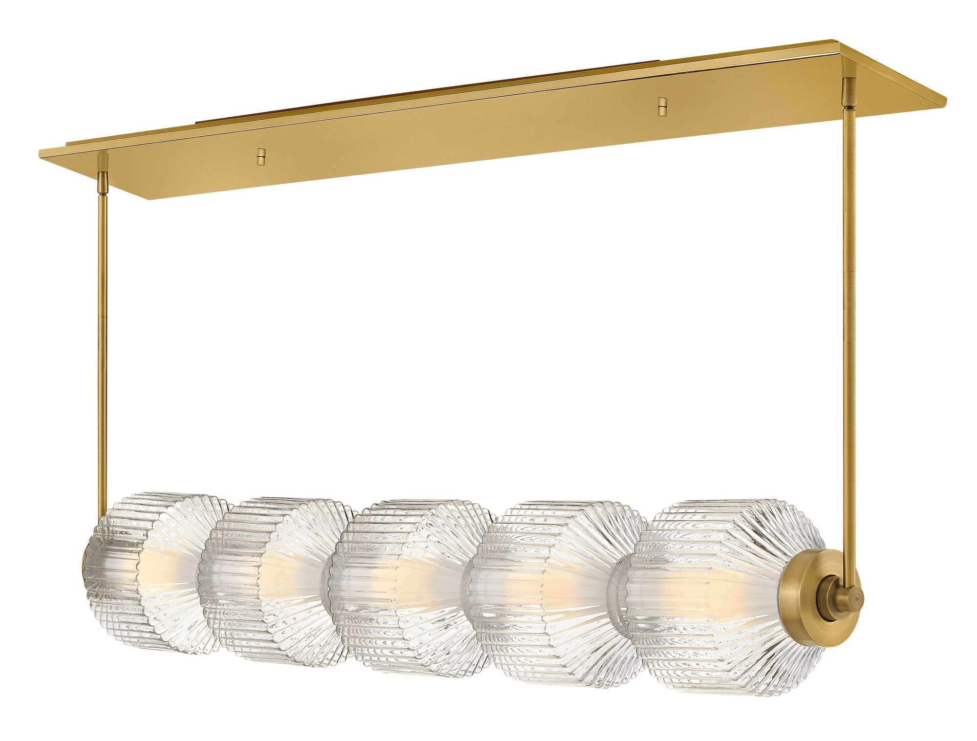 Image 2 Fredrick Ramond Chandelier Reign 5 Light LED Linear 46.75" Lacquered Brass more views