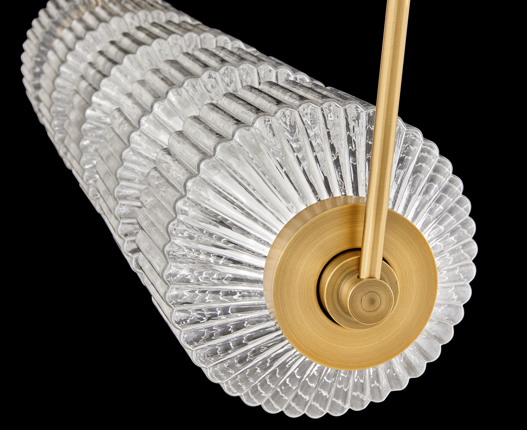 Fredrick Ramond Chandelier Reign 5 Light LED Linear 46.75" Lacquered Brass