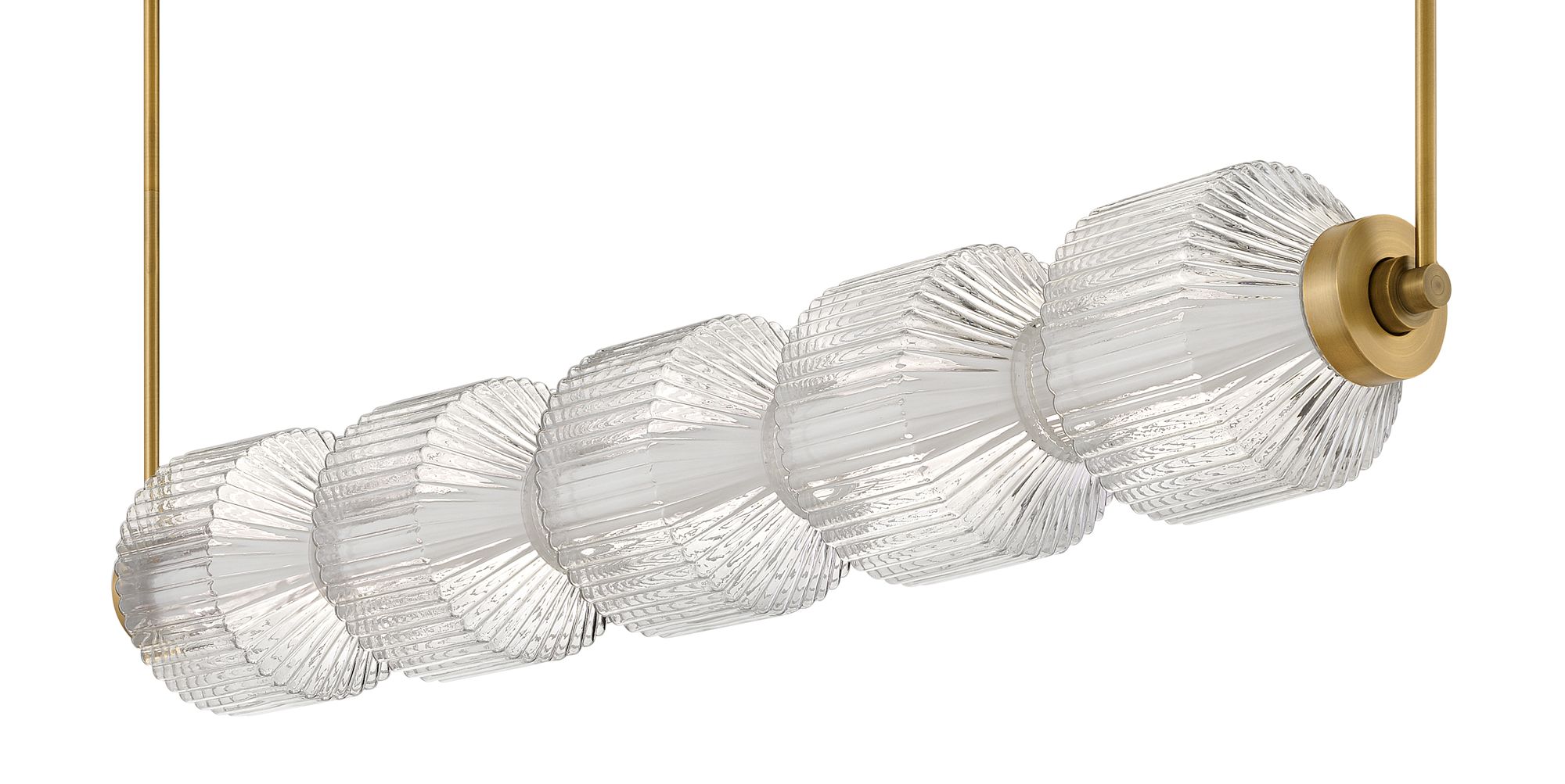 Image 5 Fredrick Ramond Chandelier Reign 5 Light LED Linear 46.75" Lacquered Brass more views