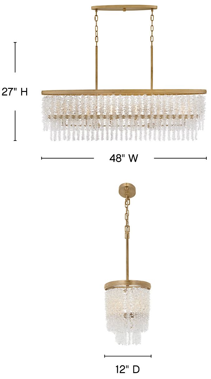 Image 3 Fredrick Ramond Chandelier Rubina Medium Linear 48" Burnished Gold more views