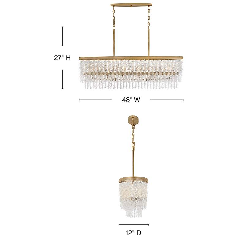 Image 3 Fredrick Ramond Chandelier Rubina Medium Linear Burnished Gold more views
