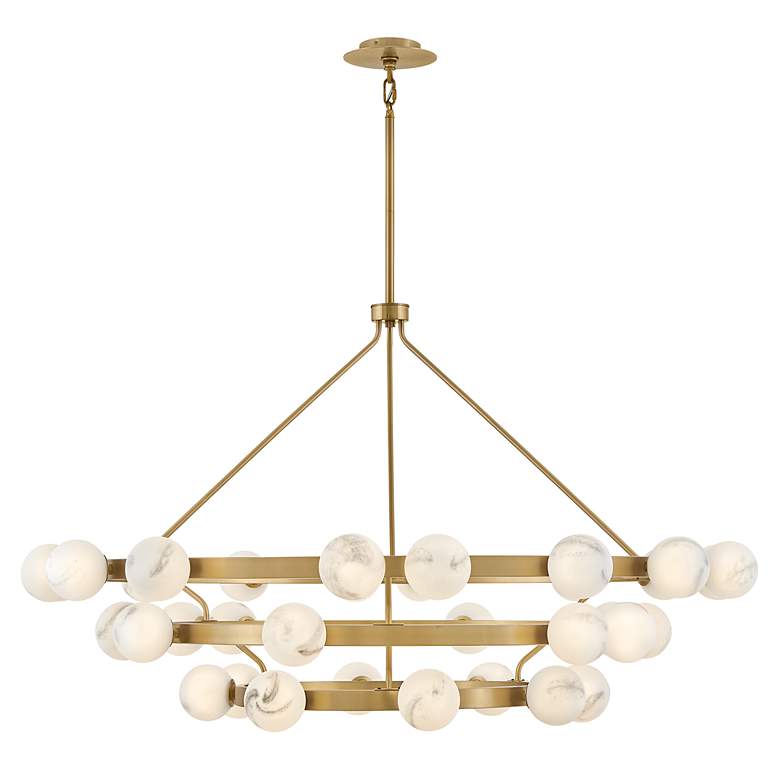 Image 2 FREDRICK RAMOND CHANDELIER SELENE Double Extra Large Multi Tier Brass more views